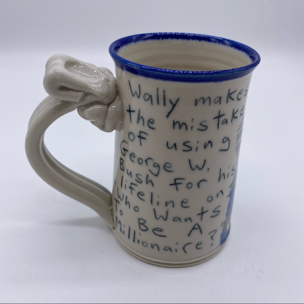 Tom Edwards Vintage Political Pottery Mug George Bush Life Line - Picture 3 of 6